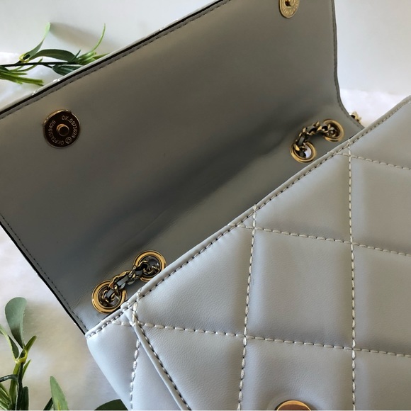 Guess Cessily Convertible Quilted Crossbody Flap Handbag, Pale Blue - Picture 5 of 8